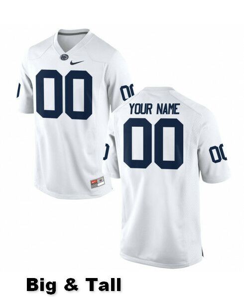 NCAA Nike Men's Penn State Nittany Lions Custom #00 College Football Authentic Big & Tall White Stitched Jersey AWQ1798DC
